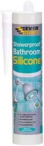 Everbuild Showerproof Bathroom Silicone Sealant – Permanently Flexible – Anti-Fungal Formula – Quick Curing – Waterproof – Clear – 280ml