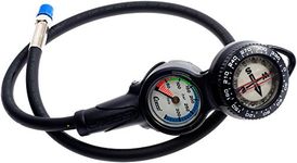 Cressi 2 Compass and Pressure Gauge Bar Diving Console - Black