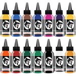 DLD Tattoo Ink Set 14 Original Colours Micro Paint Set Ink Tattoo Supplies Permanent 1oz (30ml/Bottle)