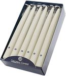 Colonial Candle 12 Inch Classic Unscented Handipt Taper Candles, Ivory, 12-Pack