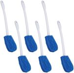 Lola Products Bath & Toilet Bowl Scrubber Brush w/Comfort Handle & Hang Hole. Non-Scratch, Removes Rings w/Scrubbing Pad, Angled Head w/Elongated Handle for Easy Clean, Rust Proof, 6 Pack