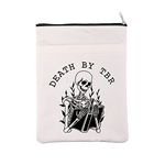 Death by TBR Book Sleeve to Be Read Book Cover Book Reader Gift Bookish Gift Book Club Gift Gothic Romance Pouch Bookworm Librarian Gift (DeathByTBR-BS)