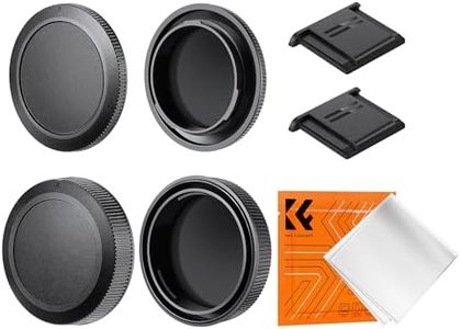 K&F Concept RF Mount Rear Lens Cap & Body Cap Cover & Hot Shoe Cover Kit, RF Lens Cap, RF Mount Back Cap, RF Cap for Canon EOS R50 R100 R10 R8 R7 R6 R6 II R5 R5C R3 RP