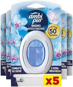 Ambi Pur Bagno Nuvole Di Cotone, Deodorante Per Ambienti Ad Azione Continua Eliminazione E Prevenzione Degli Odori, 5 Pezzi
