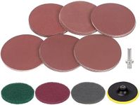 Mardatt 65Pcs 5" No-Hole Sanding Discs Pads Kit with Hook and Loop Backing Pad, 80 100 120 180 240 400 Grits Angle Grinder Drill Sanding Attachment and Soft Foam Buffering Pad for Wood Polishing