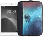 kwmobile Neoprene Pouch Compatible with 9,7"-11" Tablet - Sleeve with Zipper - Cosmic Nature Blue/Grey/Black