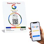 Google Review Stand (1 Stand) - Large Size - Reusable Smart Tap NFC & QR Code Stand - Zappy Speed & Pop - Simple Setup - Boost My Review Google Stand for Business - by Review Highway