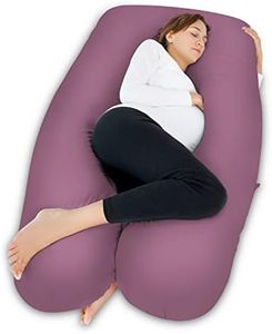 Meiz Pregnancy Pillow,Cooling Silky Pregnancy Pillows for Sleeping,Full Body Maternity Pillow for Pregnant Woman with Cooling Silky Jersey Cover,Dark Purple