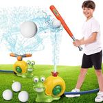 Water Sprinkler for Kids Outdoor Toys, 2 in 1 Snail Water Sprinkler Baseball Toy for Kids Outdoor Play, Summer Water Game Attaches to Garden Hose, Pool Party for Kids Age 4 5 6 7 8 9, 12 Gift