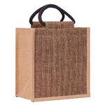 Jute Cottage Jute Bags for Lunch for Men | Jute Bags with Zip | Jute Tote Bag | Jute Tiffin Bags | Printed Jute Bag | Jute Carry Bag, Black