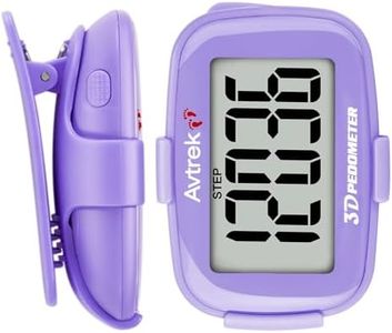 AVTREK 3D Pedometer Clip On-Step Counter for Walking-No App No Phone-LED Backlight-Accurate Step Tracker Clip for Women,Men,Senior(Purple)