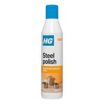 HG Steel Polish, Stainless Steel Cleaner & Protector, Chrome & Copper Metal Cleaner, Stainless Steel Polish, Kitchen Cleaner for Metal, Multi Surface Cleaner & Metal Kitchen Worktop Cleaner - 250ml