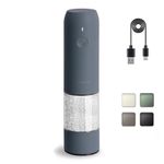 Automatic Salt and Pepper Grinder, USB Rechargeable, Electric Salt and Pepper Shakers, LED Light, Pepper Mill with Adjustable Coarseness, One Hand Operation, Refillable, Kitchen Gadgets (Blue Grey)