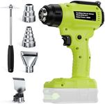 Heat Gun for Ryobi 18V ONE+ Battery (Tool Only), Cordless Hot Air Gun with 4 Nozzles, Battery Heat Gun for Welding, Bending Pipes, Colour Removal