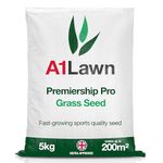 A1 Lawn, Hard Wearing Sports Grass Seed - Fast Growing, Pet & Child Friendly, DEFRA Certified Lawn Seed Mix for Patch Repair, Overseeding & New Lawns, 5kg