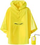 SaphiRose Lightweight Kids Rain Poncho Jacket Waterproof Outwear Rain Coat, Yellow, 3-5 Years