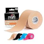 Megilo Kinesiology Tape - Uncut 5m Roll Sports Tape Strapping for Injuries, Support Muscle Tape, K Tape, Physio Tape, Trans Tape, Athletic Tape, Breathable & Waterproof | (Beige)