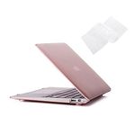 RUBAN Case Compatible with MacBook Air 13 Inch (Models: A1369 & A1466, Older Version 2010-2017 Release), Slim Snap On Hard Shell Protective Cover and Keyboard Cover, Rose Gold