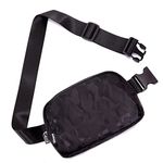 Crossbody Fanny Packs for Girls Boys Kids Age 10-12 Yoga Slim Women, Fanny Pack with Adjustable Strap Mini Belt Bag Fashion Waist Pack Fits Running Jogging Work Out Travel Camo Black M101