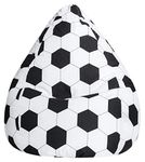 Gouchee Home Soccer Ball Bean Bag Chair - Black/White Sofa Chair for Kids and Adults, Comfy Chair for Bedroom and Living Room Furniture, Lounge Chair, X-Large