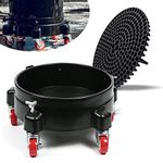 5 Gallon Bucket Dolly with Grit Trap,Car Wash Buckets with 5 Rolling Swivel Casters,11.5'' Car Washing Bucket Organizer Detailing Smoother Maneuvering for Car Wash