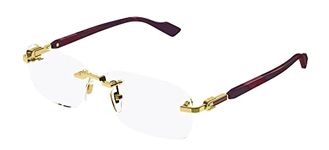 Gucci GG1221O Gold Burgundy 56/16/140 men eyewear frames