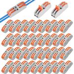DIVUE Wire Cable Connector - 2 Circuit Inline Splices Cable Connector With Control Lever Compact Splicing Wire Jointer Cable Conductor Clamp Wire Connector Jointer Conductor For 28-12 Awg (37PCS)