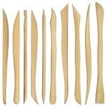 Kurtzy Wooden Clay Sculpting Tools (10 Pack) - 14.4-16cm / 5.67-6.3 inches - Ceramic/Polymer Clay Modelling Set - Double-Ended Pottery Tools for Carving, Shaping, Embossing, Sculpting, Smoothing