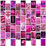 Kitty Cat Hot Pink Decor Aesthetic Wall Collage Kit || 50 Unique Poster Set + Free Tape | 4x6in Each | Posters: Dorm, Bedroom Decor | Hostel Essential | Aesthetic Room Decor (50)