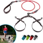 SparklyPets Dual Dog Leash for 2 Small Dogs – Tangle Free Rope Bungee Double Dog Leash for Two Small Dogs with Adjustable couplers & Soft Handle (Red, Small)