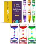 Special Supplies Liquid Motion Bubbler Toy Timer and Pen Combo (Set of 6) Colorful Hourglass Timer with Droplet Movement, Bedroom, Kitchen, Bathroom Sensory Play, Cool Home or Desk Décor
