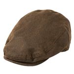 TOP-EX Men's Waterproof Faux Leather Flat Cap with Peaked Visor - Stylish Newsboy Baker Boy Hat for Golf, Fishing - Gatsby Duckbill Cap for Shooting, Walking, Hunting Coffee M/L