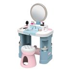 SMOBY BEAUTY CENTRE DRESSING TABLE - Adjustable mirror, stool. 15 pieces pretend makeup, tiara, hair play tools - perfect for creative play - educational interactive gift for children aged 3 4 5 6 7