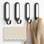 TAILI Wall Friendly Hooks, Classic Metal Damage-Free Hanging Hooks with Adhesive Strips, Heavy Duty Adhesive Hooks for Home Storages and Hanging Decorations, 4 Hooks and 6 Strips Included