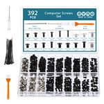 HSEAMALL 392PCS Computer Screws Set,PC Case Screw Motherboard Standoff Screws for Hard Drive Fan Power Chassis Graphics Repair