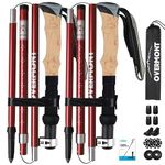 Overmont Walking Poles - 2 Pack Collapsible Aluminum Walking Sticks for Women Men with Quick Lock System,7075 Aluminum, Foldable, Ultralight For Hiking/Camping/Mountaining/Backpacking/Trekking