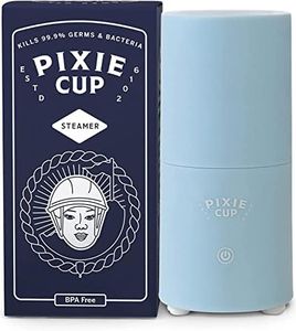 Pixie Menstrual Cup & Disc Steamer Sterilizer 2.0 - Kills 99.9% of Germs with Cleaner Steam - Wash Your Period Cup in 3 Minutes! - The Most Asked For Sensor On-Off Button & Must Have Cylinder Shape