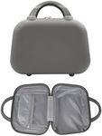 Lucazzi Hard Shell Travel Cosmetic Case, 12 Inch Hardshell Suitcase Mini Toiletry Bag, Luggage Beauty Case with Strap - Gray