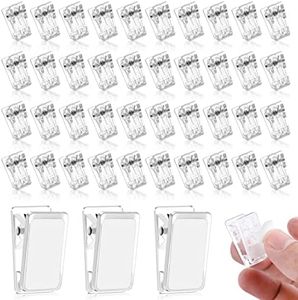 50 Pieces Self Adhesive Clips, Tapestry Clips Sticky Clips Wall Clips Photo Clips Poster Clips Plastic Sticky Hanging Spring Clips for Office Poster Photo Christmas Decorations, Clear