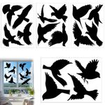 16PCS Large Size Anti-Collision Window Clings, Bird Window Stickers, PVC Self Adhesive Bird Shape Window Clings, Sticker Alert Bird Window Decals, for Preventing People and Bird Strikes Window Glass