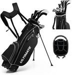 Tangkula 10 Pieces Men's Complete Golf Club Set Right Handed, Includes 460cc Alloy #1 Driver & #3 Fairway Wood & #4 Hybrid & #6/#7/#8/#9/#P Irons, Putter & 3 Head Covers