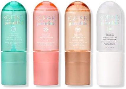 Kopari Paradiso Sun Chaser SPF 30 Set | 4-Piece Sun Juice Body Mist Sunscreen SPF 30 Kit | Watermelon Sugar, Peach Sky, Coconut Cream & Vanilla Breeze