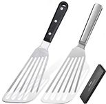 KSENDALO 2Pack Fish Spatula Flexible Metal Spatula Flipper with Thin Blade Strong Sturdy Structure, A Good Cooking Kitchen Daliy Use Slotted Spatula Stainless Steel