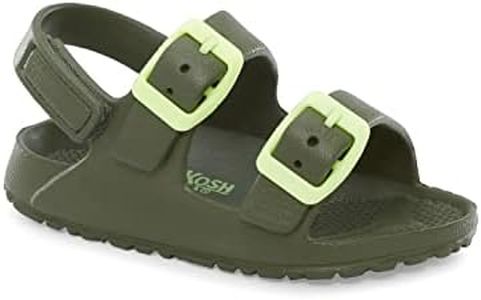OshKosh B'Gosh Unisex-Child Rivar Sandal, Olive/Lime, 8 Toddler