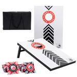 Official Cornhole Set 90 x 60 cm - Red Zone - 2 Cornhole Boards - 2 x 4 Cornhole Bags - Carrying Bag Included - MDF - Premium Quality (90x60 MDF - RED ZONE)