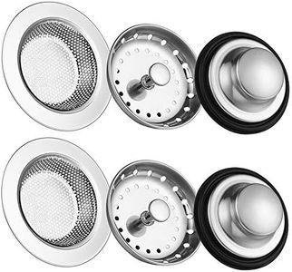 6 Pack of Kitchen Sink Stopper Strainer,Carry360 Anti-Clogging Stainless Steel Sink Disposal Stopper, Perforated Basket Drain Filter Sieve or Keep Water for Kitchen Sink Drain