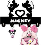 KL Mick Door Hooks,Disney Mickey Mouse Cartoon Animation Coat Hooks,Key Holder,Key Hanger for Wall、Entryway and Living Room,Gift,5 Hooks Holder (a5)