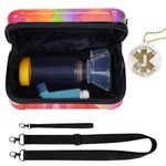 MGZNMTY Travel Carrying Case for Asthma Inhaler, Inhaler Spacer for Kids and Adults, Masks, Inhaler Holder Bag with Shoulder Crossbody Rope and Mesh Pocket for Medicine (Only Case) (Iridescent)