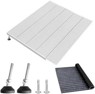 Exquimac Aluminum Threshold Ramp for Doorways, 30"x36" Adjustable Ramp for 2.4"-5.1" Rise, Wheelchair Ramp with Non-Slip Mat, Ramps for Wheelchairs for Home, Threshold Ramps for Doorways
