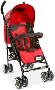 LuvLap City Baby Stroller/Buggy, Compact & Travel Friendly Baby pram, for Baby & Kids, 6-36 Months, with 5 Point Safety Harness, Adjustable seat Recline, extendable Canopy, 15Kg Capacity (Red)